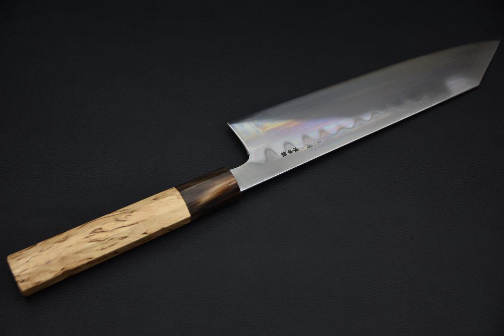 Hitohira Togashi Yohei White #1 Mizu Honyaki Kiritsuke Gyuto 240mm Taihei Masur Birch #024