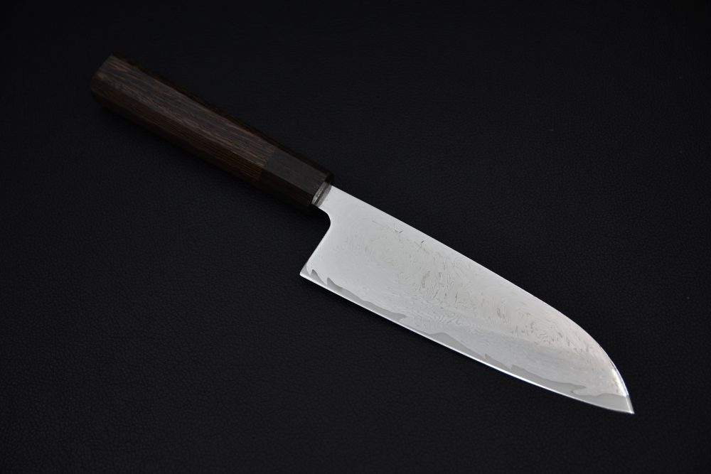 Hitohira Futana Nickel Damascus Santoku 170mm Tagayasan