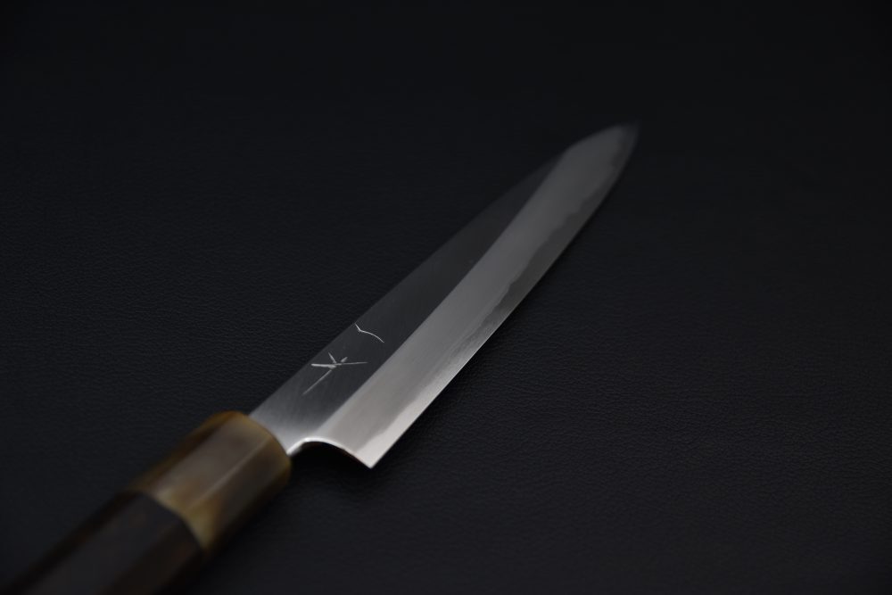 Hitohira Togashi Shirogami #1 Stainless Clad Migaki Petty 165mm Ziricote