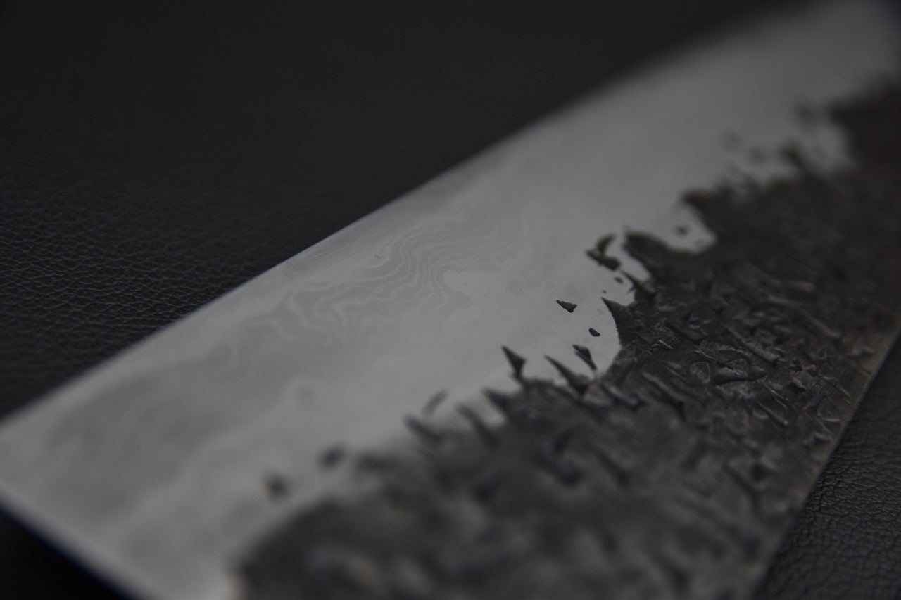 Enn Damascus Kisuke Manaka Aogami #1 Kiritsuke Gyuto 270mm Tsuchime Kurouchi