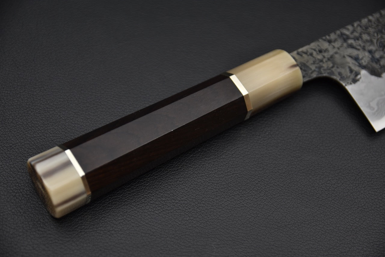 Enn Damascus Kisuke Manaka Aogami #1 Kiritsuke Gyuto 270mm Tsuchime Kurouchi