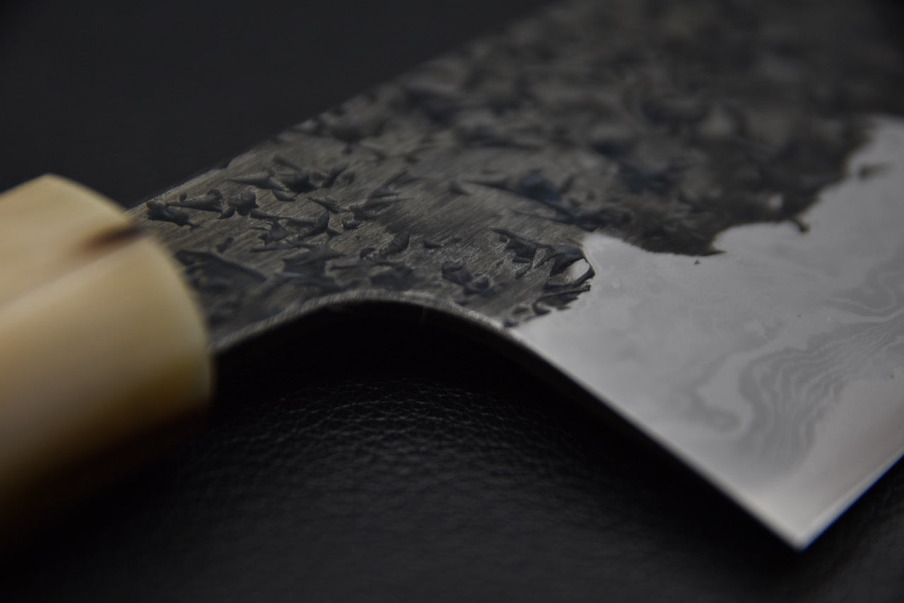 Enn Damascus Kisuke Manaka Aogami #1 Kiritsuke Gyuto 270mm Tsuchime Kurouchi