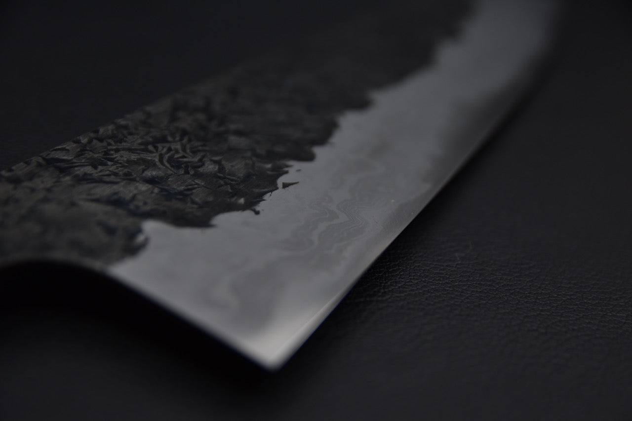 Enn Damascus Kisuke Manaka Aogami #1 Kiritsuke Gyuto 270mm Tsuchime Kurouchi