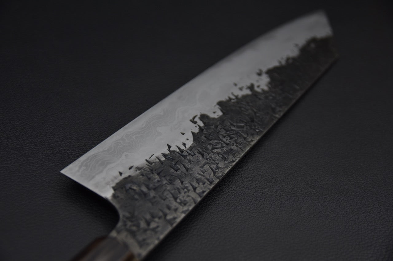 Enn Damascus Kisuke Manaka Aogami #1 Kiritsuke Gyuto 270mm Tsuchime Kurouchi