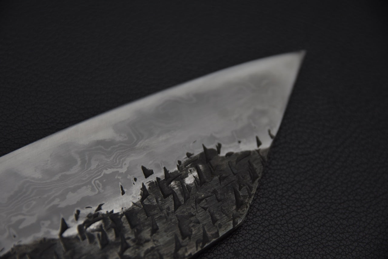 Enn Damascus Kisuke Manaka Aogami #1 Kiritsuke Gyuto 270mm Tsuchime Kurouchi