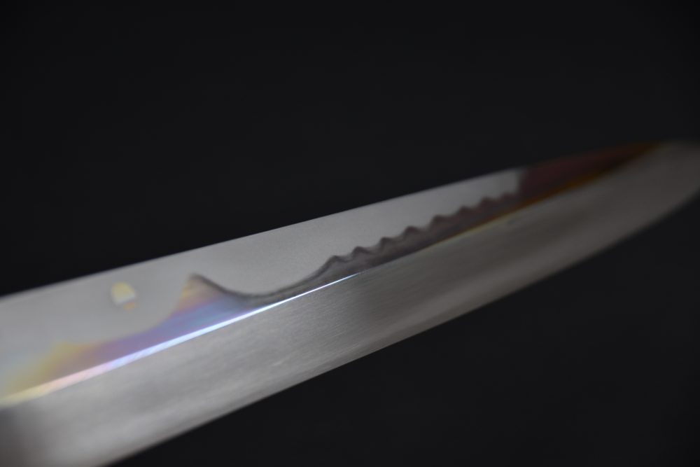 Hitohira Togashi Shirogami #1 Fuji Hakumon Mizu Honyaki Yanagiba 330mm No Handle