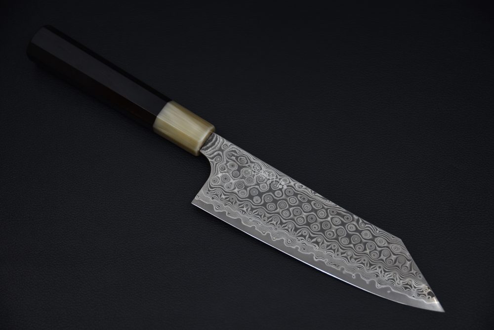 Nigara Hamono SG2 Anmon Damascus Bunka 180mm Ébène