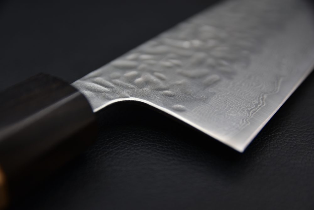 Hitohira Futana Stainless Tsuchime Damascus Gyuto 240mm Cerisier