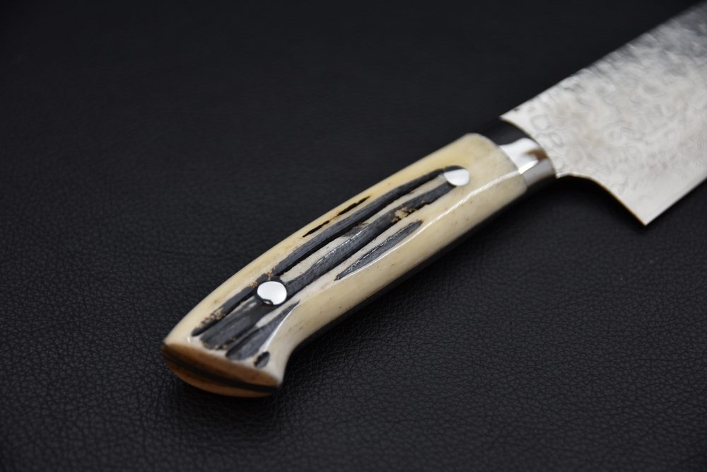 Takeshi Saji R2 Damascus Santoku 180mm Corne De Cerf