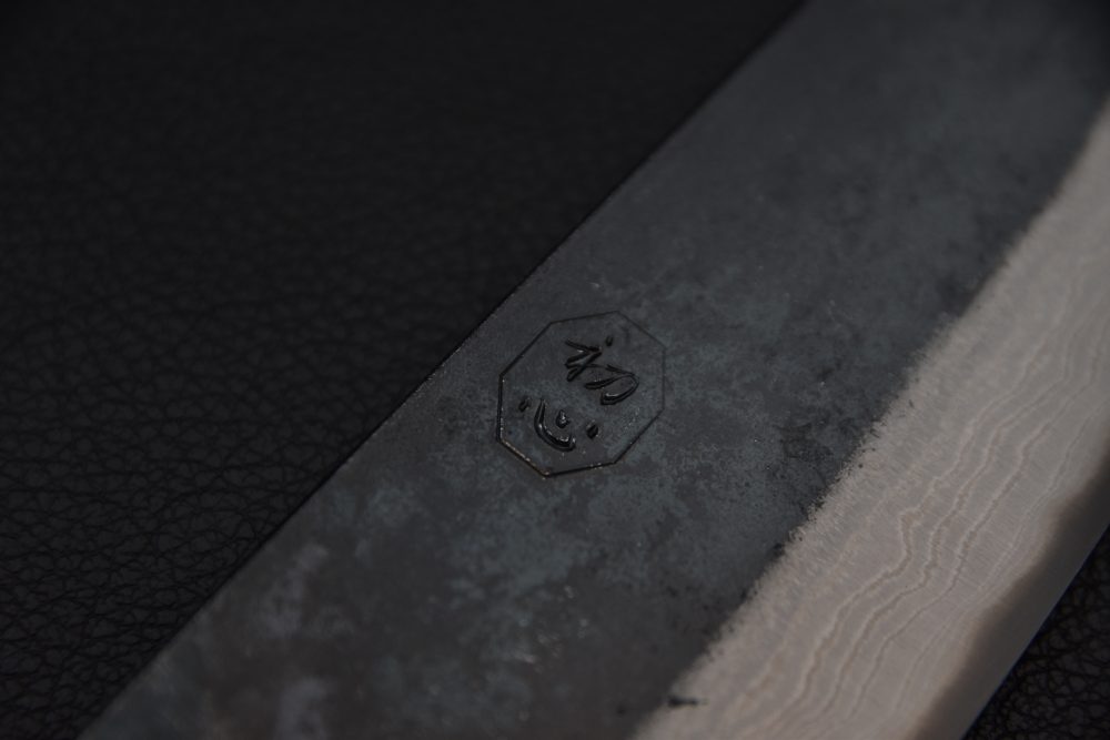 Hatsukokoro Kumokage Aogami #2 Damascus Kurouchi Santoku 180mm Tagayasan