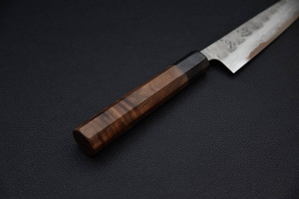 Hatsukokoro Aogami Super Damascus Kurouchi Petty 150mm Walnut