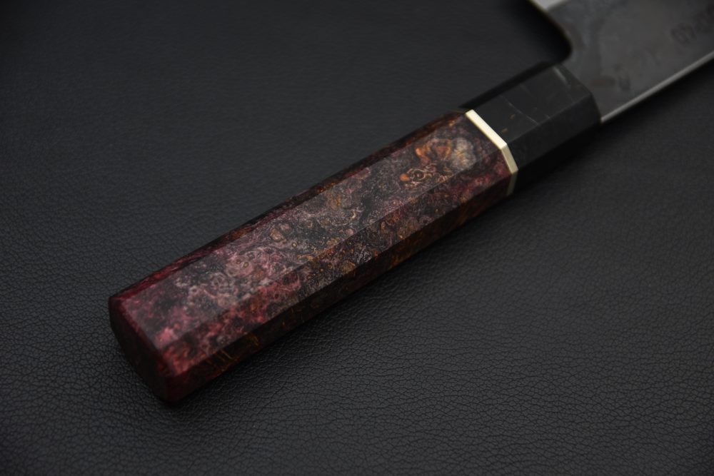 Yoshida Hamono HAP 40 Bunka 190mm Kurouchi Maple Burl (Black)