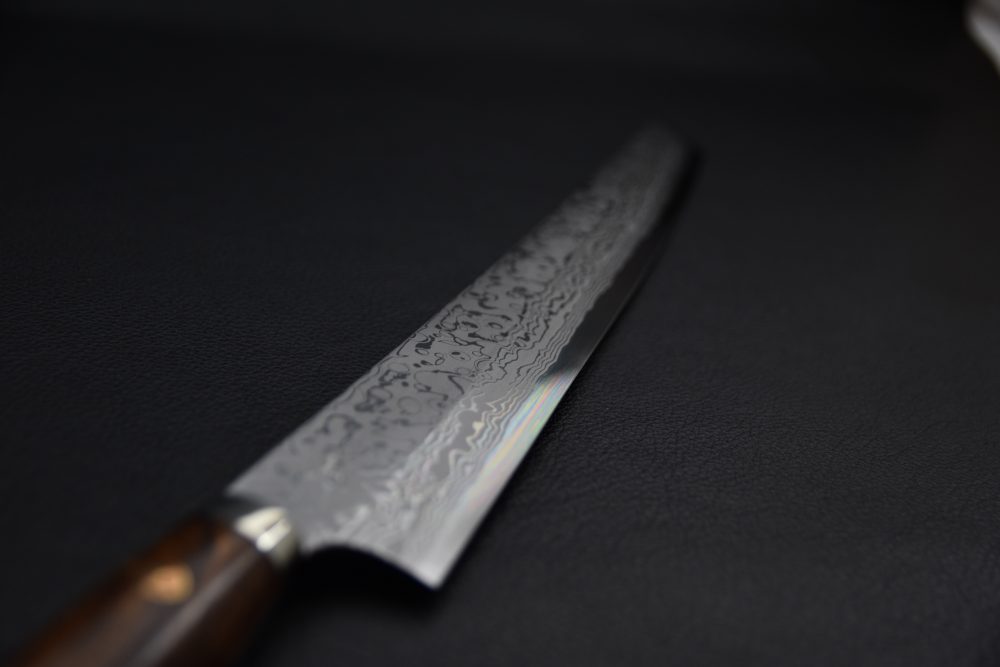 Yoshihiro Yauji Aogami #2 Damascus Sakimaru 330mm Ironwood