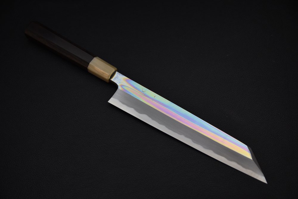 Hitohira Tanaka Mosuke Aogami #1 Kiritsuke 240mm Ebony Mirror Polish