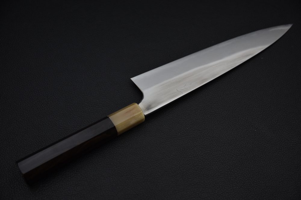 Mazaki Hamono Shirogami #2 Migaki Gyuto 210mm Ebony