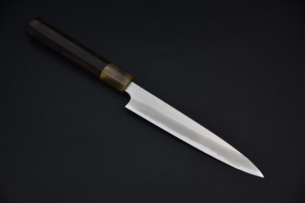 Hitohira Togashi Shirogami #1 Stainless Clad Migaki Petty 165mm Ziricote