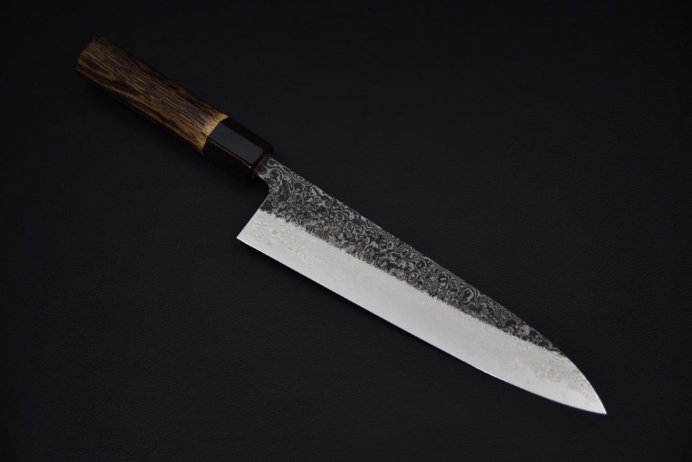 Yoshikane Hamono SLD Damascus Gyuto 210mm Burnt Chestnut