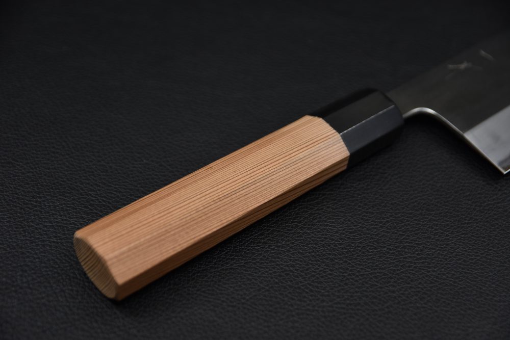 Hitohira Tanaka Kyuzo Aogami #1 Kurouchi Nakiri 180mm Cedar Yakusugi
