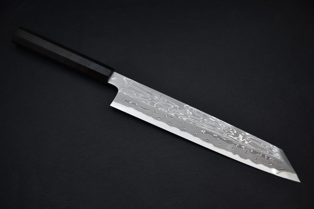 Hitohira Kikuchiyo Mosuke Enmon Shirogami #1 Kiritsuke 270mm Ebony Taihei