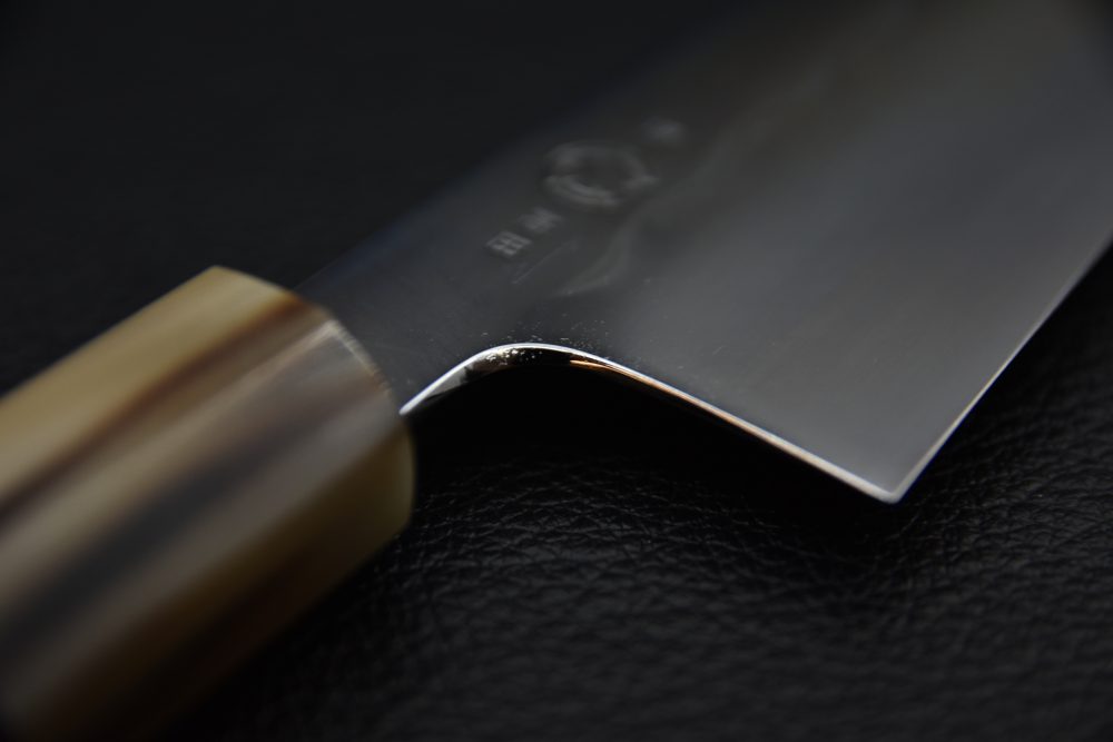 Takada no Hamono Mizu Honyaki Shirogami #2 Kiritsuke Gyuto 180mm Ébène