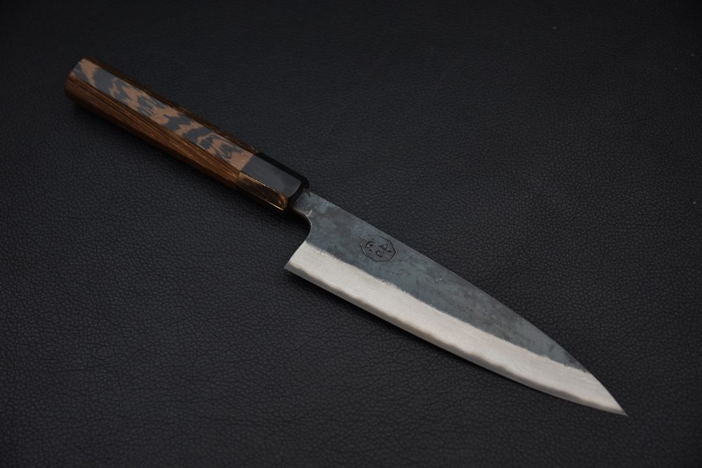 Hatsukokoro Kumokage Aogami #2 Damascus Kurouchi Petty 150mm Tagayasan