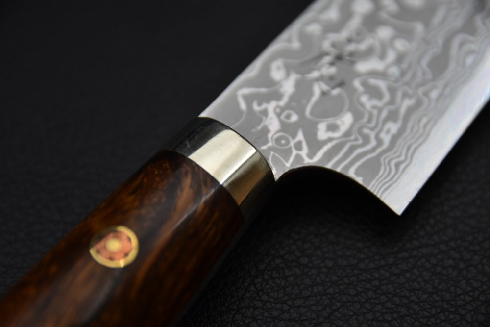 Yoshihiro Yauji Aogami #2 Damascus Sakimaru 330mm Ironwood