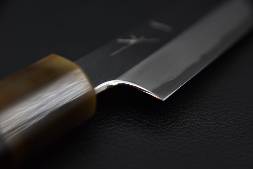 Hitohira Togashi Shirogami #1 Stainless Clad Migaki Petty 165mm Ziricote