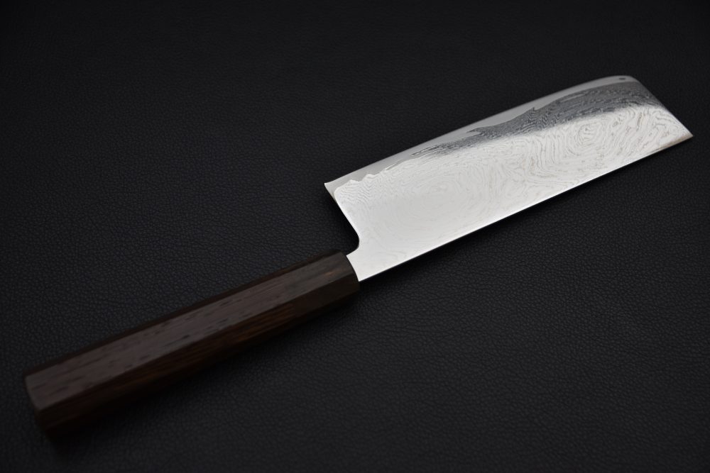 Hitohira Futana Nickel Damascus Nakiri 165mm Tagayasan