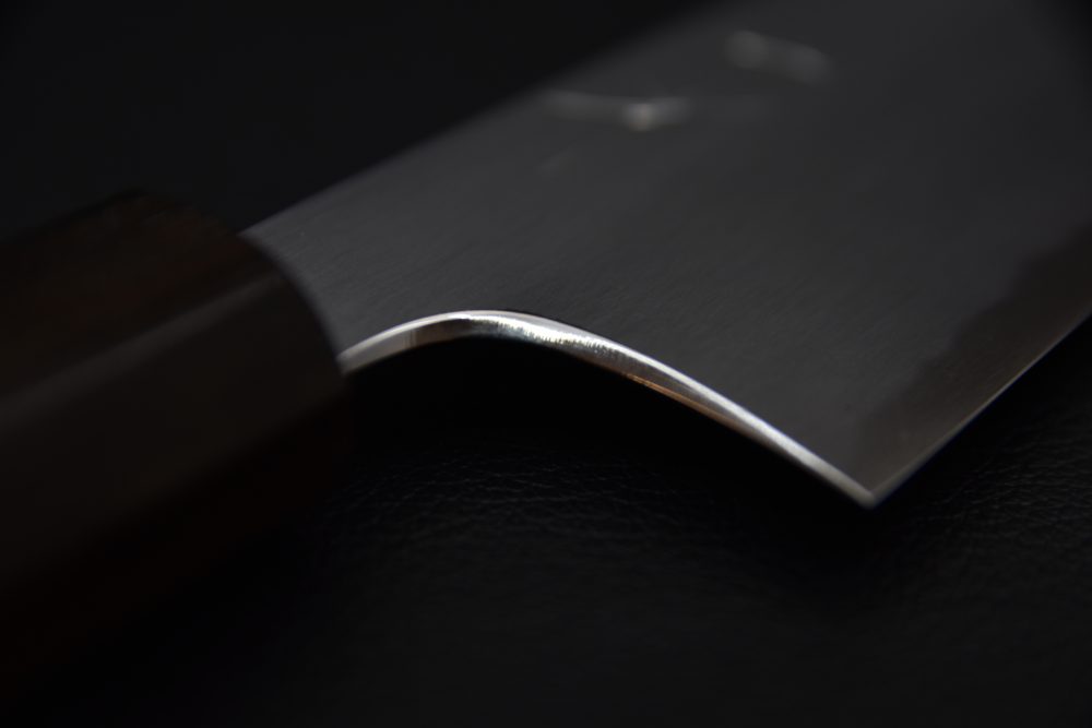 Hitohira Gorobei Rikichi Aogami #2 Kasumi Santoku 170mm Cherry