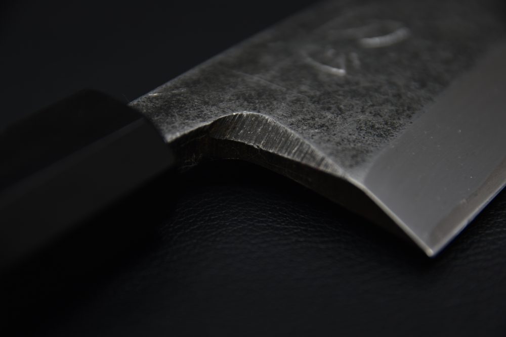 Hatsukokoro Shirasagi Kurouchi Aogami #2 Tsuchime Deba 165mm Wenge