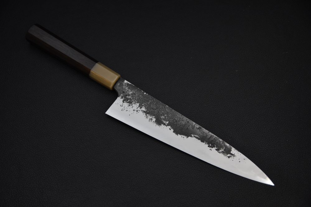 Mazaki Hamono Shirogami #2 Kuro Nashiji Gyuto 210mm Ebony