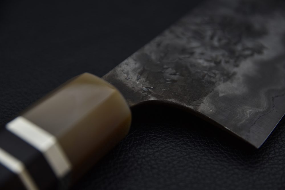 Kisuke Manaka 間中貴輔 Kokuenn Damsacus Aogami #1 Gyuto 275mm Kurouchi Tsuchime Ébène