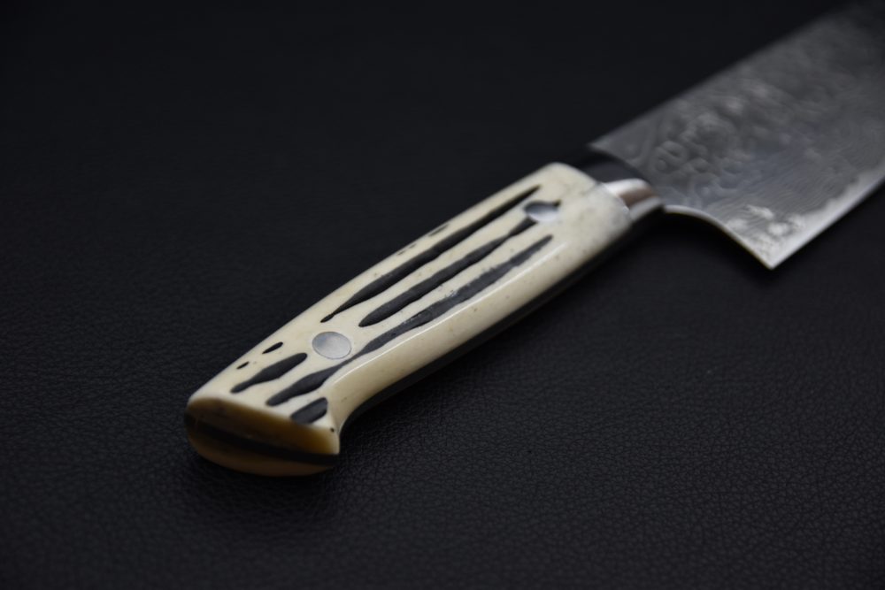 Takeshi Saji R2 Damascus Bunka 180mm Corne de Cerf