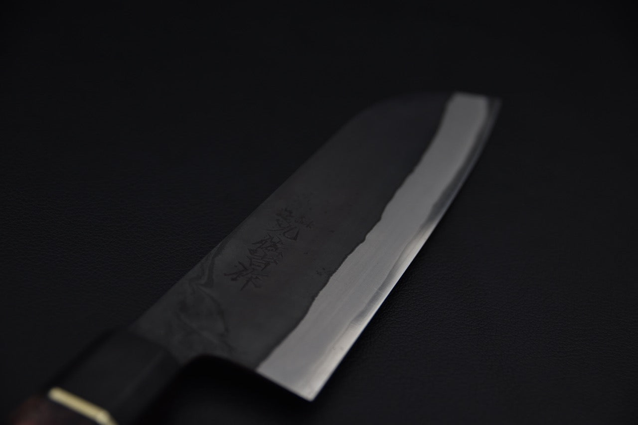 Yoshida Hamono HAP 40 Santoku 180mm Kurouchi Loupe D'érable (Noir)
