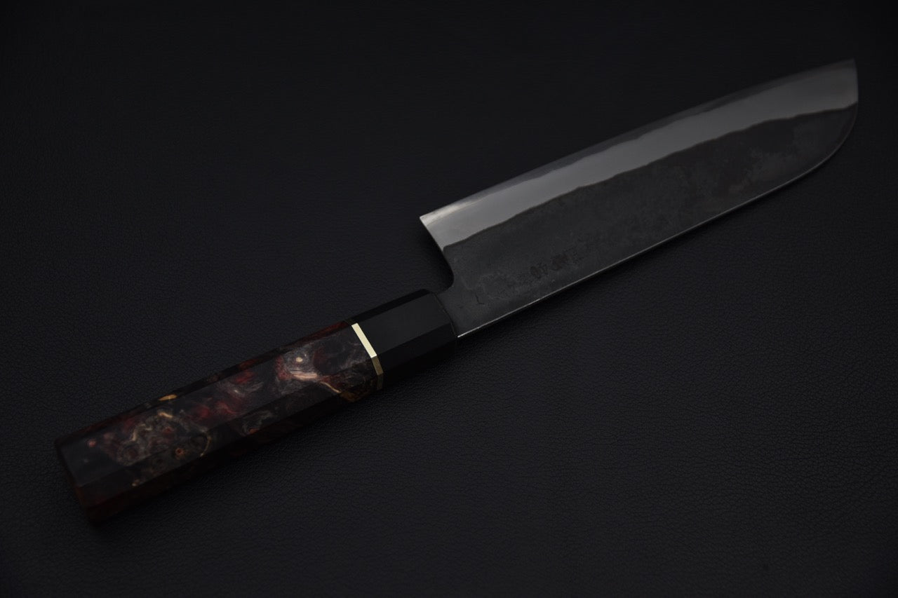 Yoshida Hamono HAP 40 Santoku 180mm Kurouchi Maple Burl (Noir)