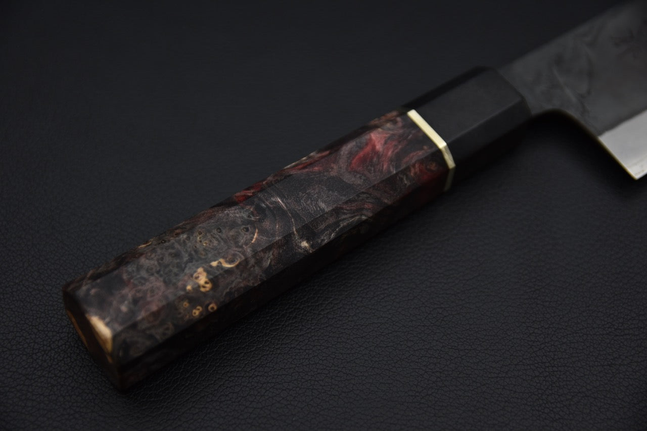 Yoshida Hamono HAP 40 Santoku 180mm Kurouchi Maple Burl (Noir)