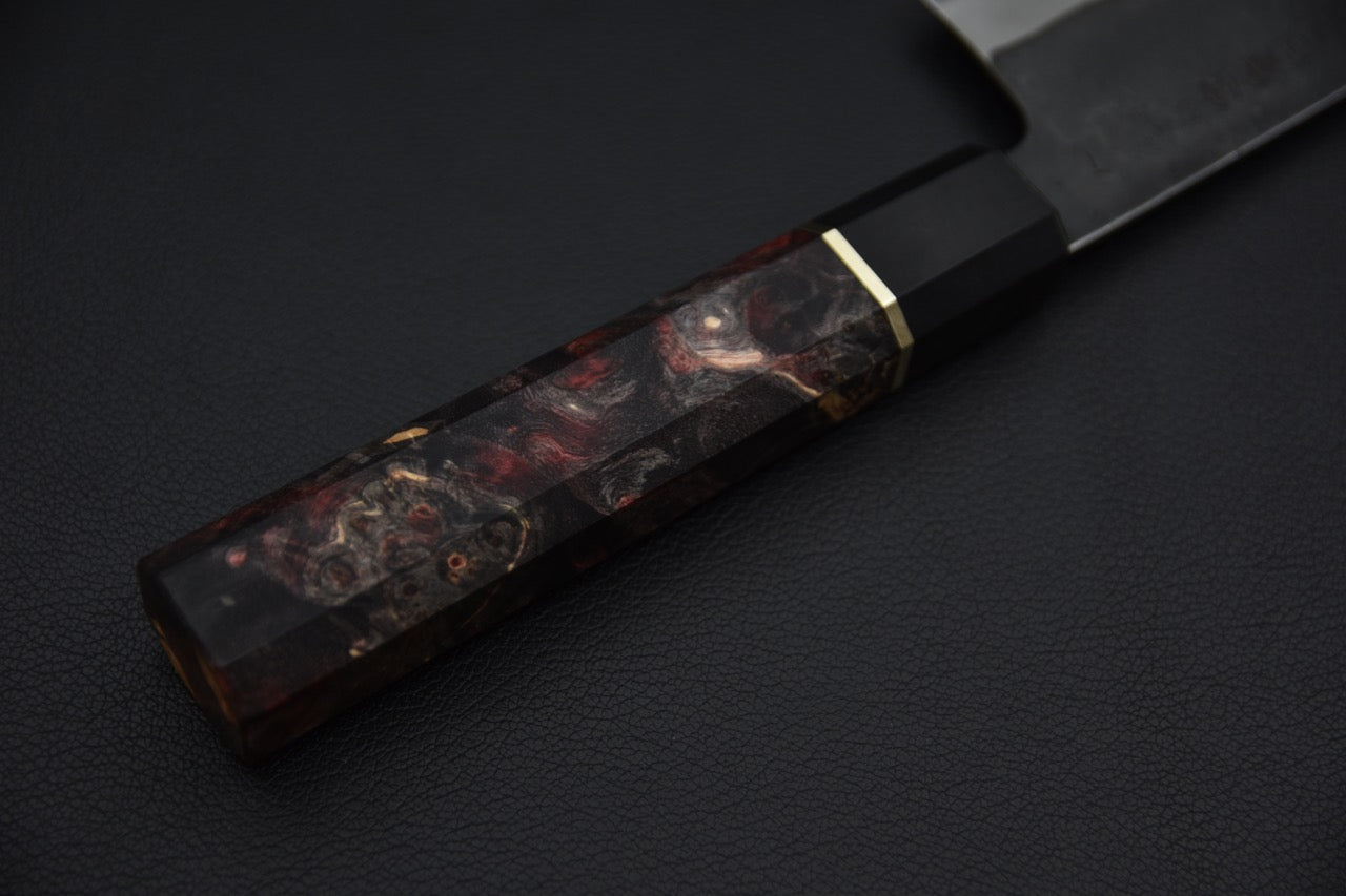 Yoshida Hamono HAP 40 Santoku 180mm Kurouchi Maple Burl (Noir)