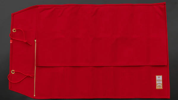 HI-CONDITION Hanpu Canvas 9 Pockets Knife Roll Red