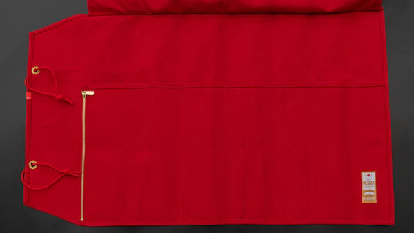 HI-CONDITION Hanpu Canvas 9 Pockets Knife Roll Red