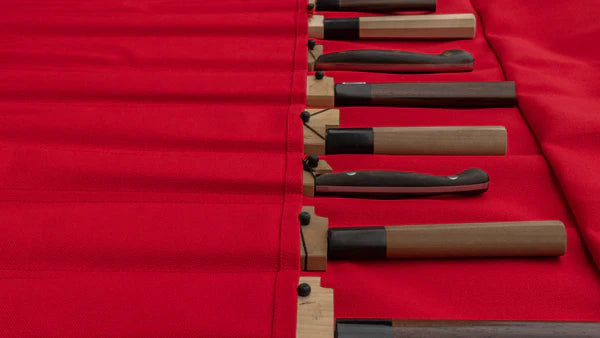 HI-CONDITION Hanpu Canvas 9 Poches Knife Roll Rouge