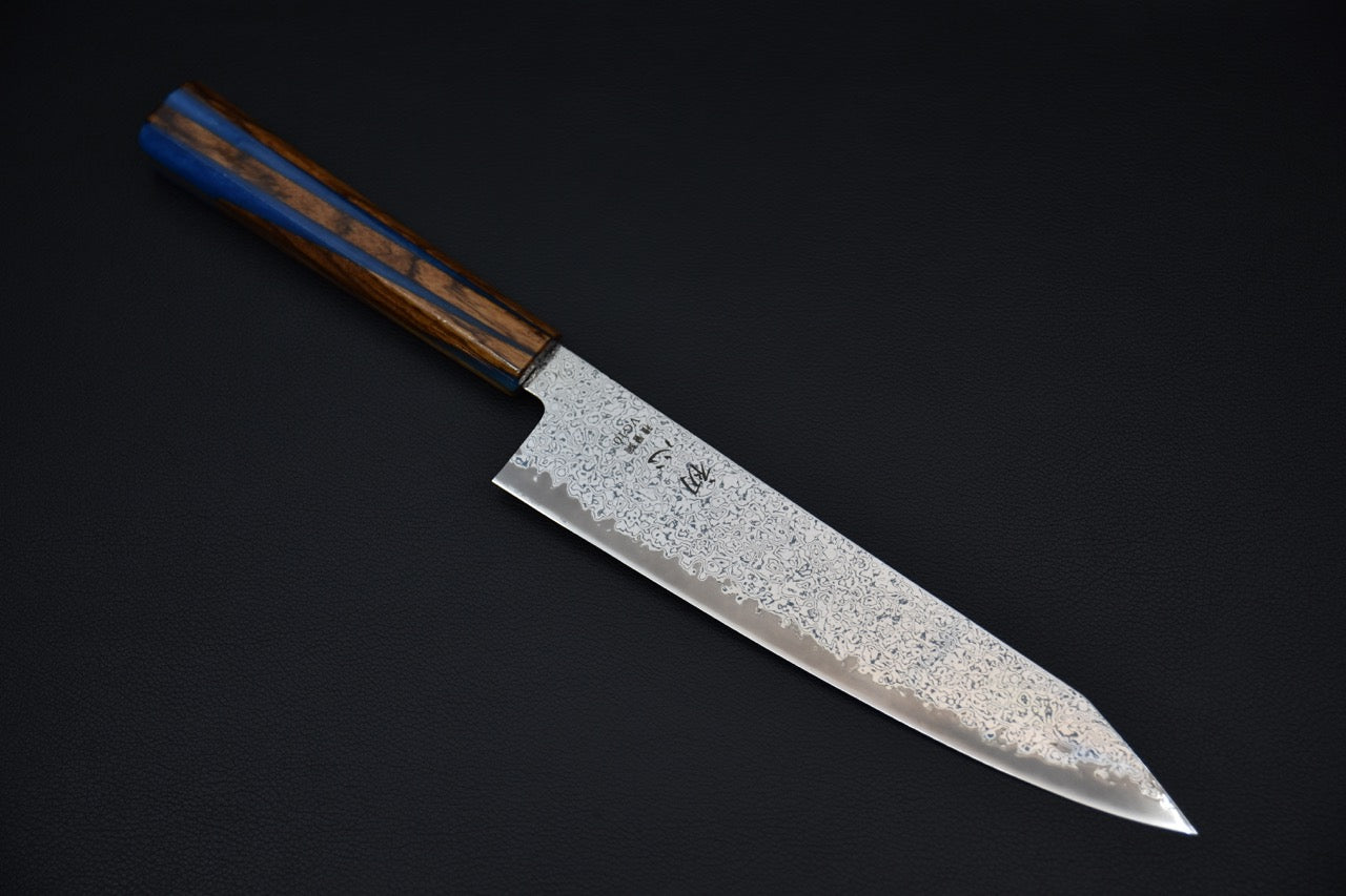 Hatsukokoro Sunaarashi VG10 Kurozome Nickel Damascus Kiritsuke Gyuto 210mm X Québec