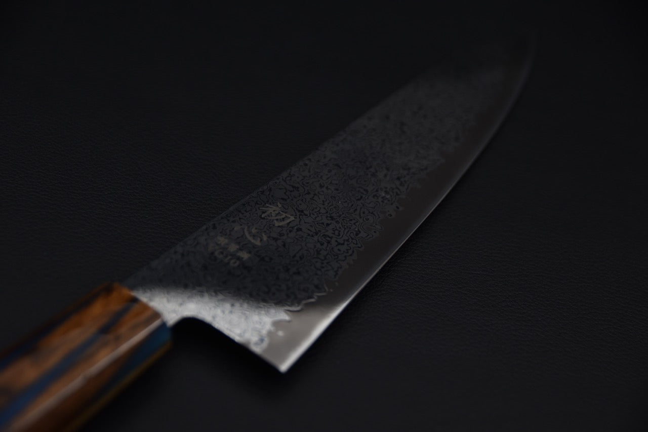 Hatsukokoro Sunaarashi VG10 Kurozome Nickel Damascus Kiritsuke Gyuto 210mm X Québec