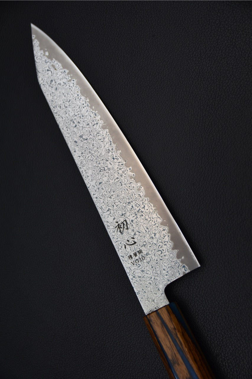 Hatsukokoro Sunaarashi VG10 Kurozome Nickel Damascus Kiritsuke Gyuto 210mm X Québec