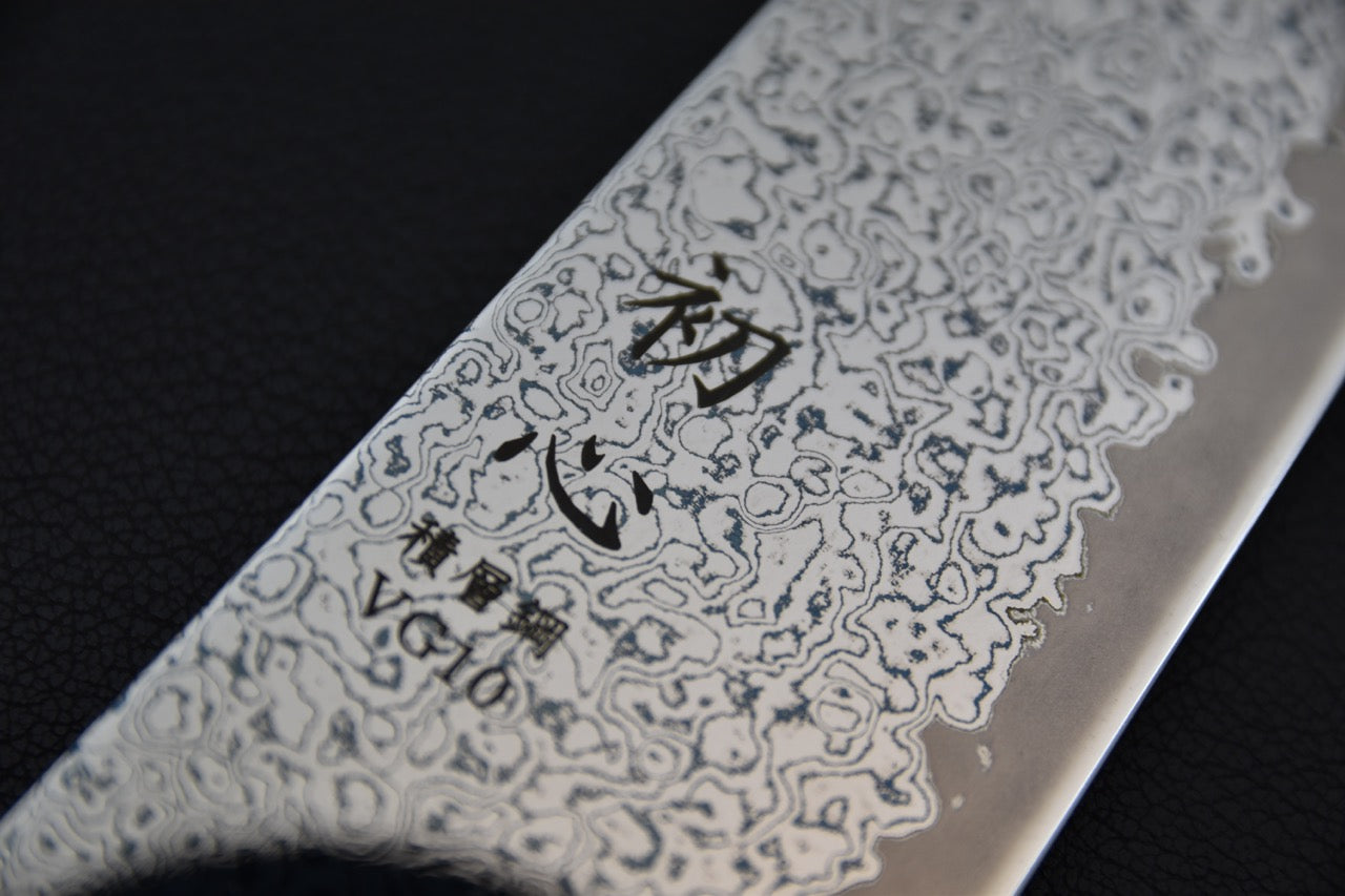 Hatsukokoro Sunaarashi VG10 Kurozome Nickel Damascus Kiritsuke Gyuto 210mm X Québec