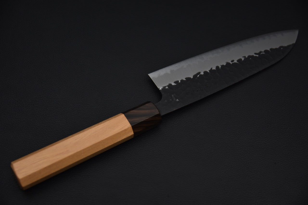 Hitohira Futana SB Kuro Tsuchime Santoku 170mm Cerisier
