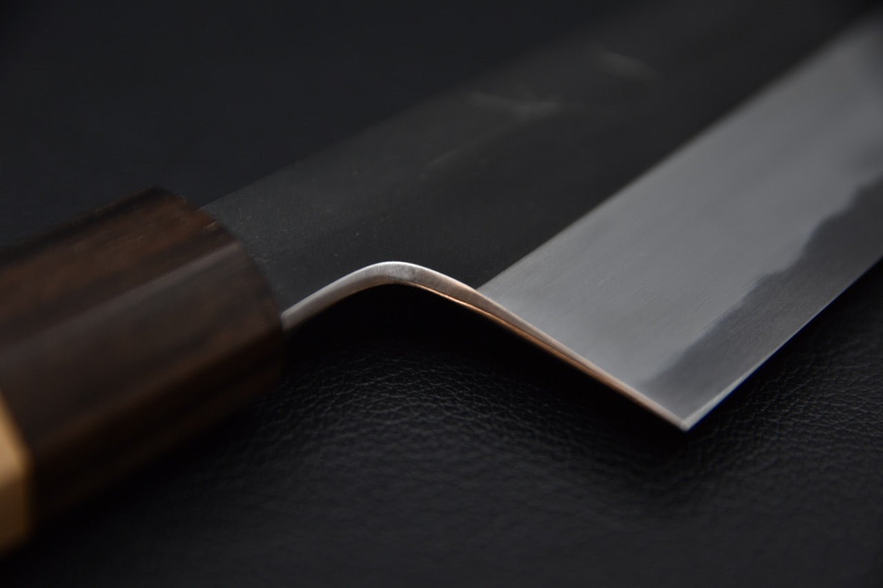 Hitohira Kikuchiyo Kyuzo Shirogami #2 Kurouchi Kiritsuke Gyuto 210mm Cerisier