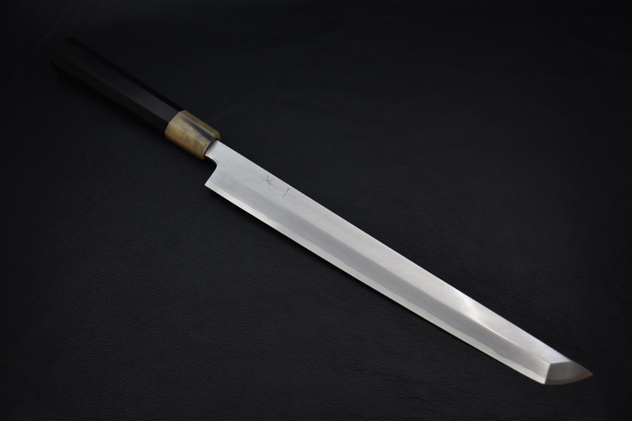 Hitohira Kikuchiyo Manzo Aogami #2 Yanagi Sakimaru 300mm (Saya) Ébène