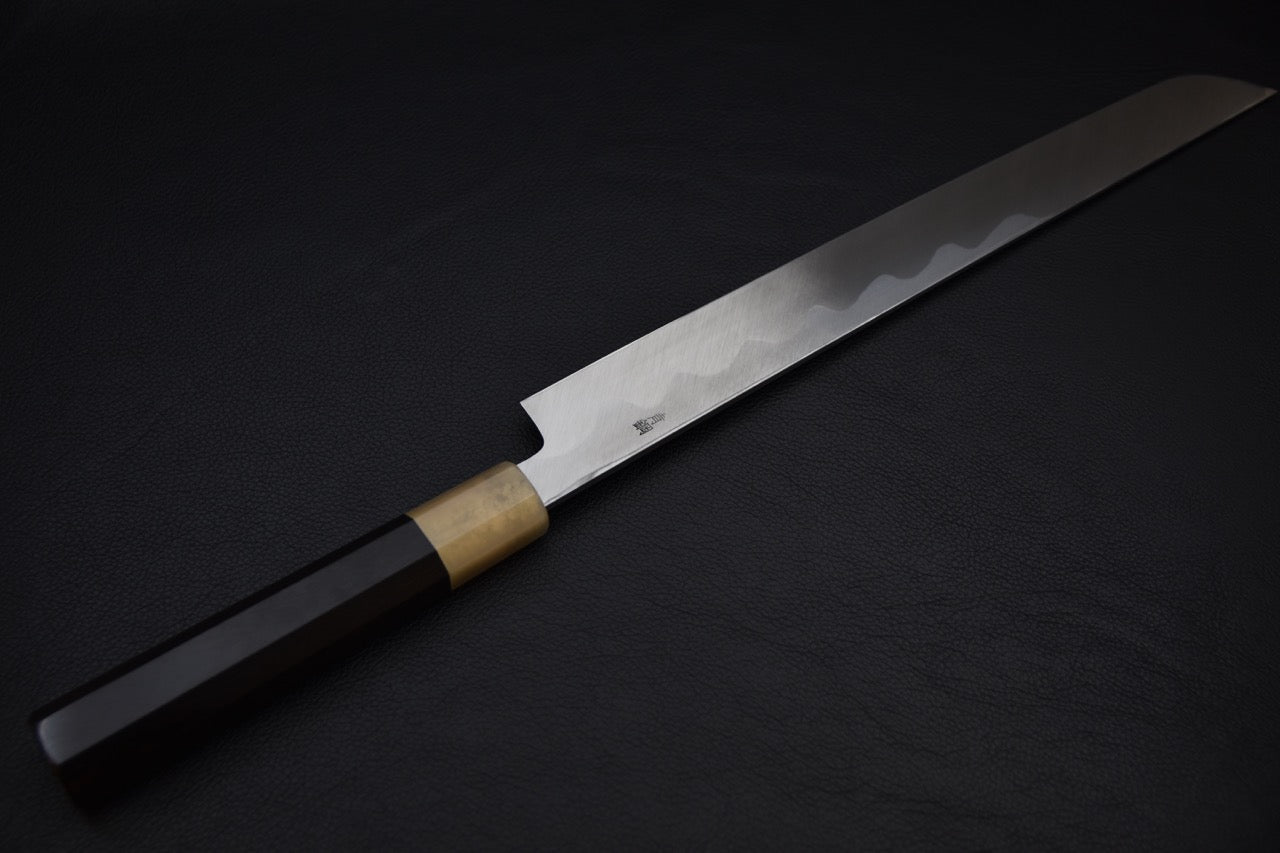 Hitohira Kikuchiyo Manzo Aogami #2 Yanagi Sakimaru 300mm (Saya) Ébène