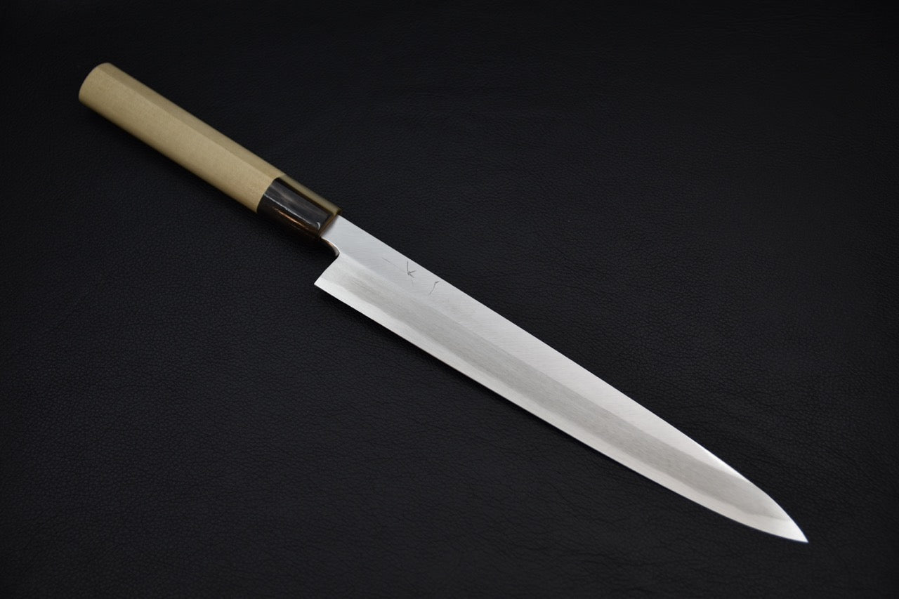Hitohira Kikuchiyo Manzo White #3 Yanagiba 240mm Ho Wood Handle (D-Shape)