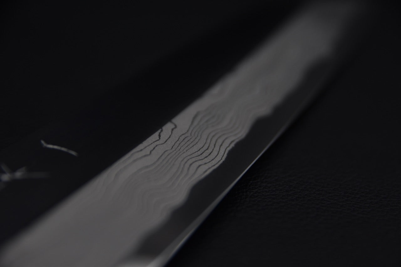 Hitohira Kikuchiyo Mosuke Enmon Shirogami #1 Kiritsuke 210mm Ebony Mirror